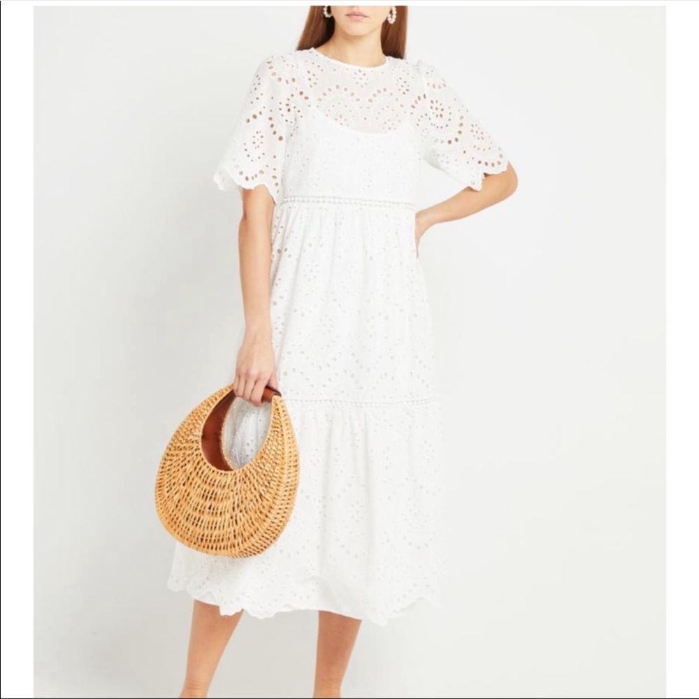 OPT Midi Eyelet Dress